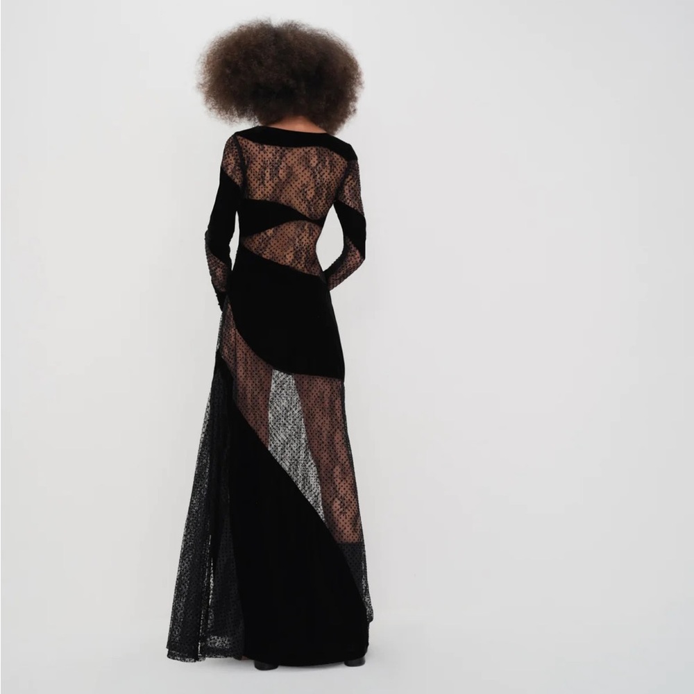 For love and lemons black maxi dress with long sleeves